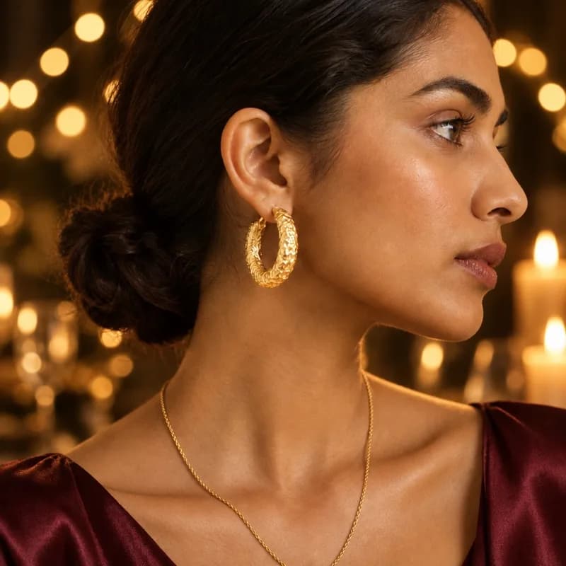 Gold hoops, restaged for Diwali